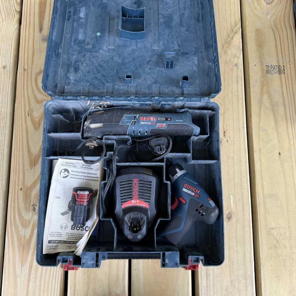 Bosch PS50 12Volt Max Multi-X Oscillating Tool Set w/ 2 Batteries Ch (PD7010092)